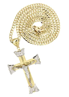 10K Yellow Gold Cross / Crucifix Necklace | Appx. 21.2 Grams