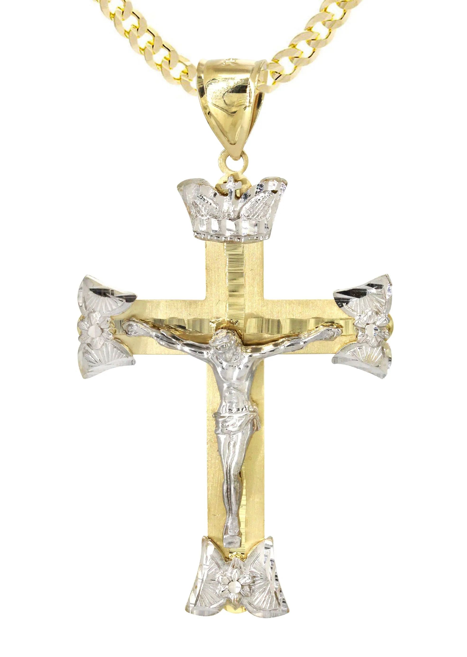 10K Yellow Gold Cross / Crucifix Necklace | Appx. 21.2 Grams