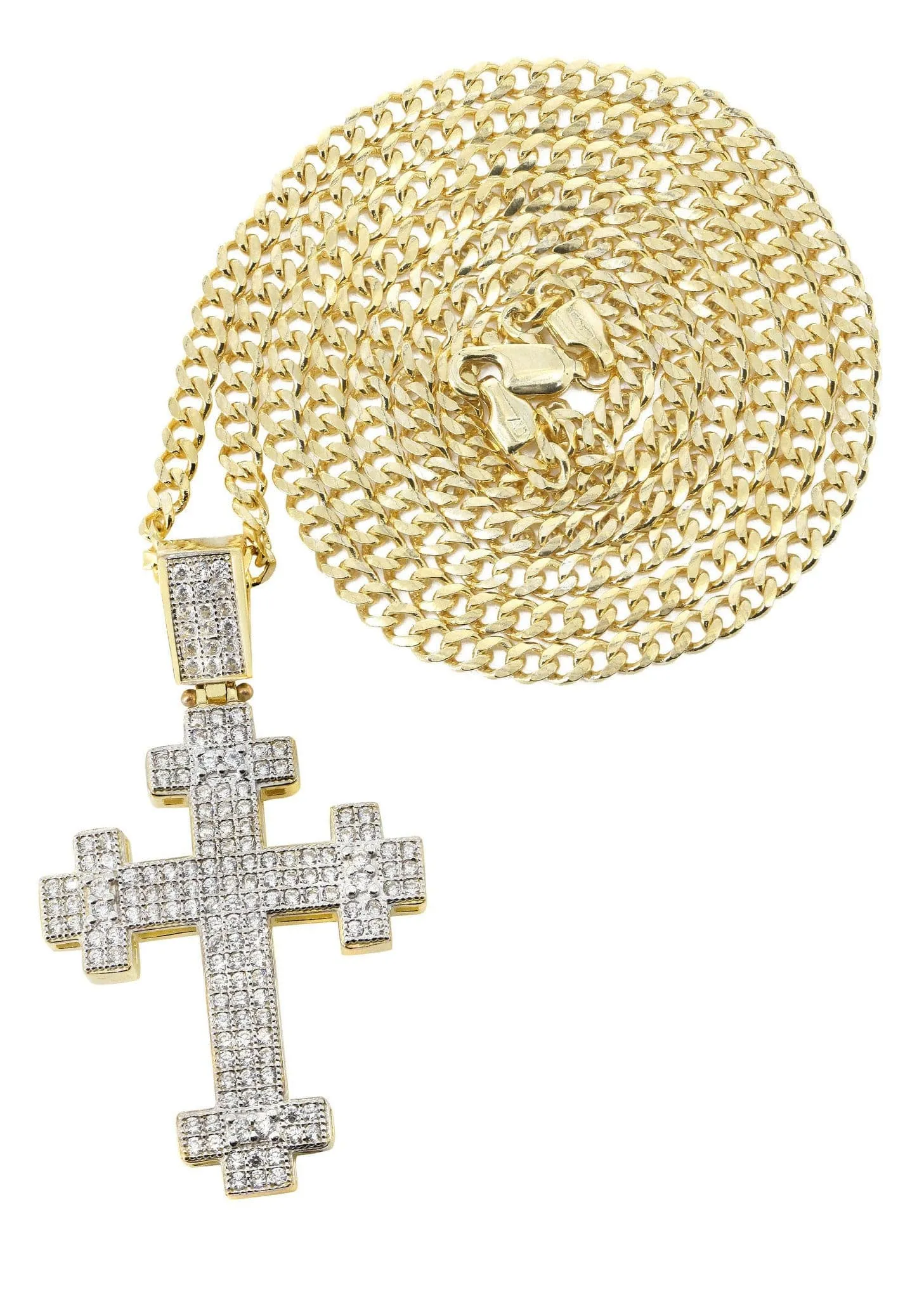 10K Yellow Gold Cross Necklace | Appx. 16.8 Grams