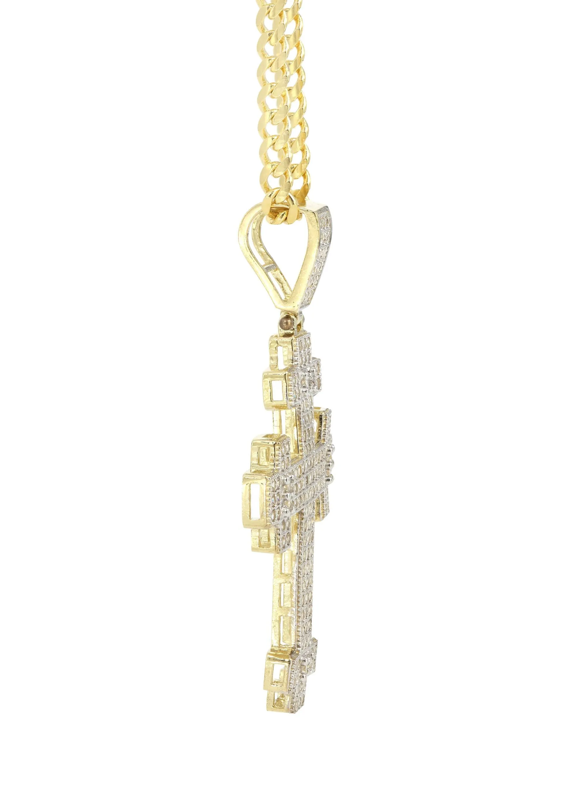 10K Yellow Gold Cross Necklace | Appx. 16.8 Grams