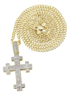 10K Yellow Gold Cross Necklace | Appx. 16.8 Grams