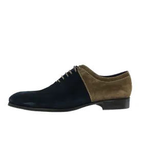 1509 - Navy Suede With Beige Suede