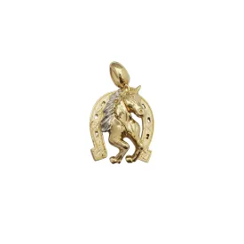 3D Horse Shoe Pendant (14K)