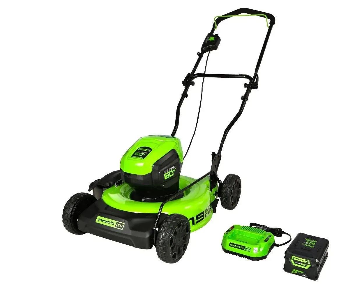 60V 19" Cordless Battery Push Mower Combo Kit w/ Blower and String Trimmer w/ 5.0Ah Battery & Charger