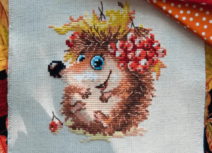 Autumn Hedgehog 0-75 Counted Cross-Stitch Kit