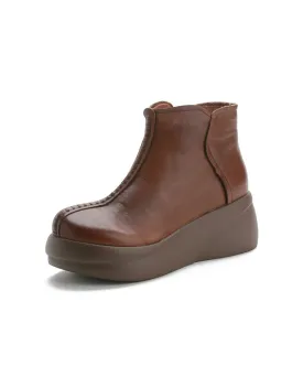 Autumn Winter Waterproof Retro Platform Boots