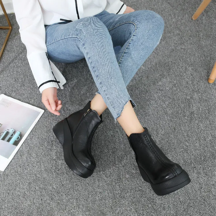 Autumn Winter Waterproof Retro Platform Boots