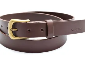 Belt | unstitched narrow | dark brown | calf