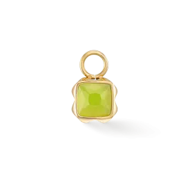 Birthstone August Charm Green Jade Gold