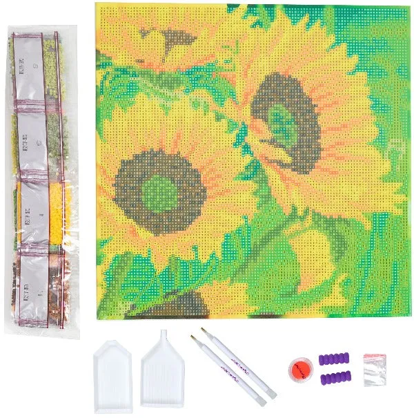 CAK-A172M: "Sunflower Joy" 30x30cm Crystal Art Kit