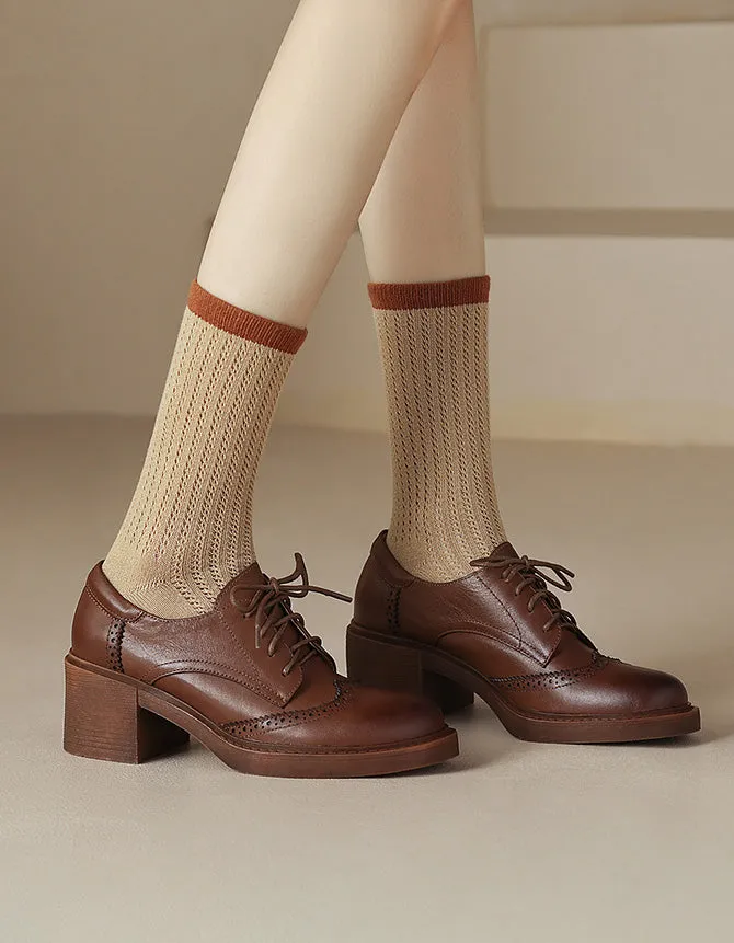 Chunky Heels British Style Oxford Shoes for Women 34-43