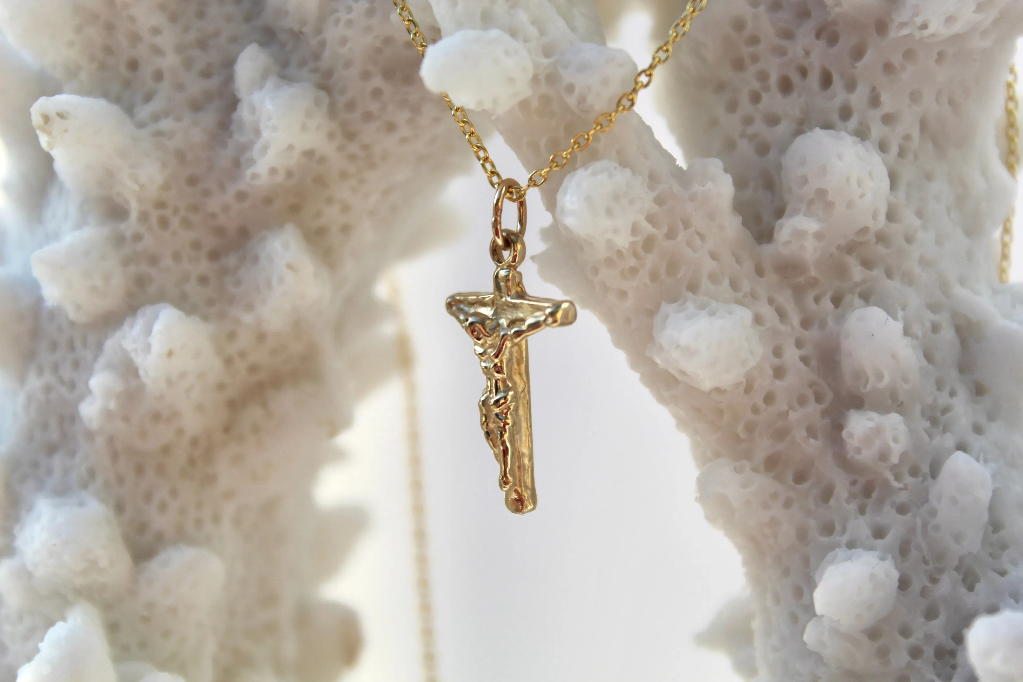 Crucifix Necklace in 14k Gold