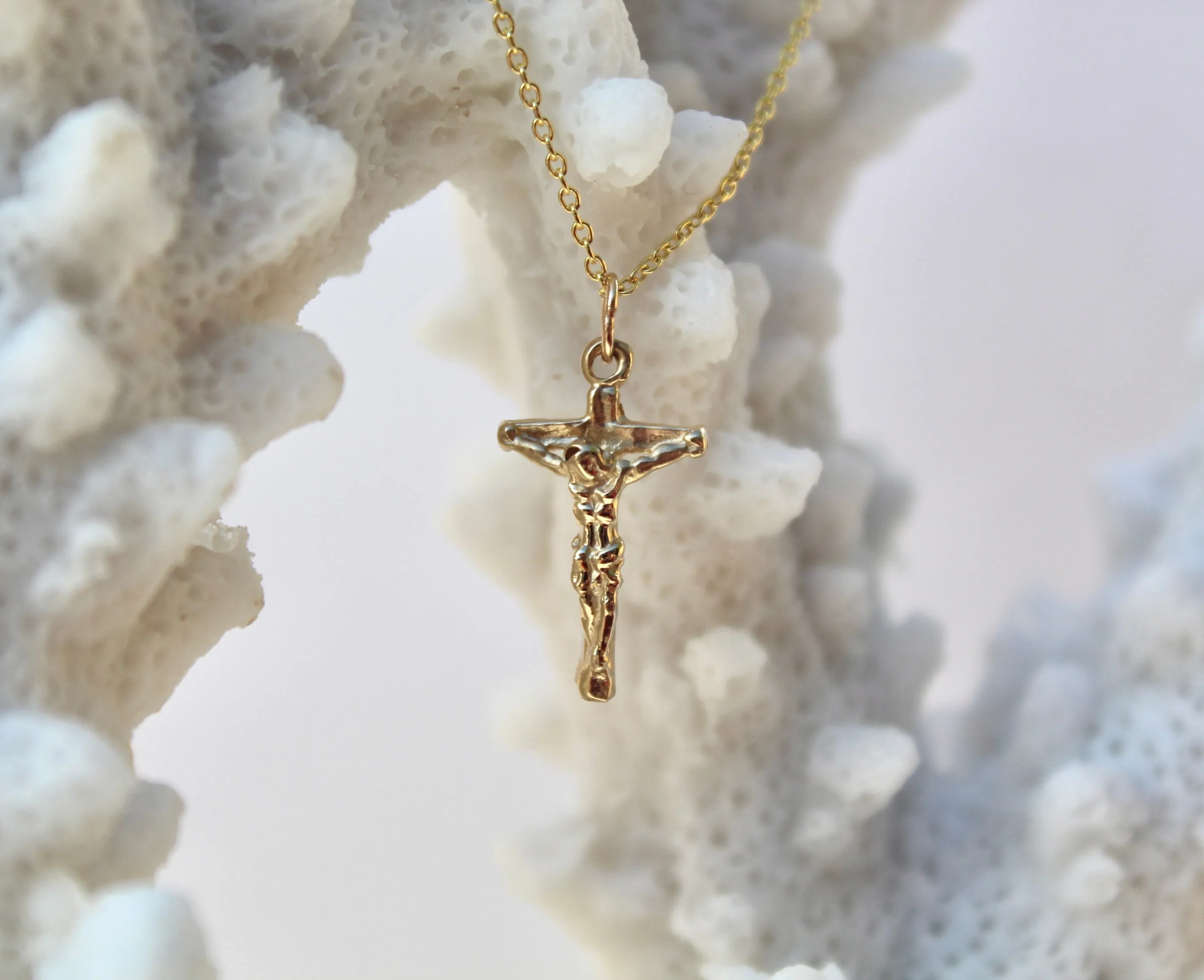 Crucifix Necklace in 14k Gold