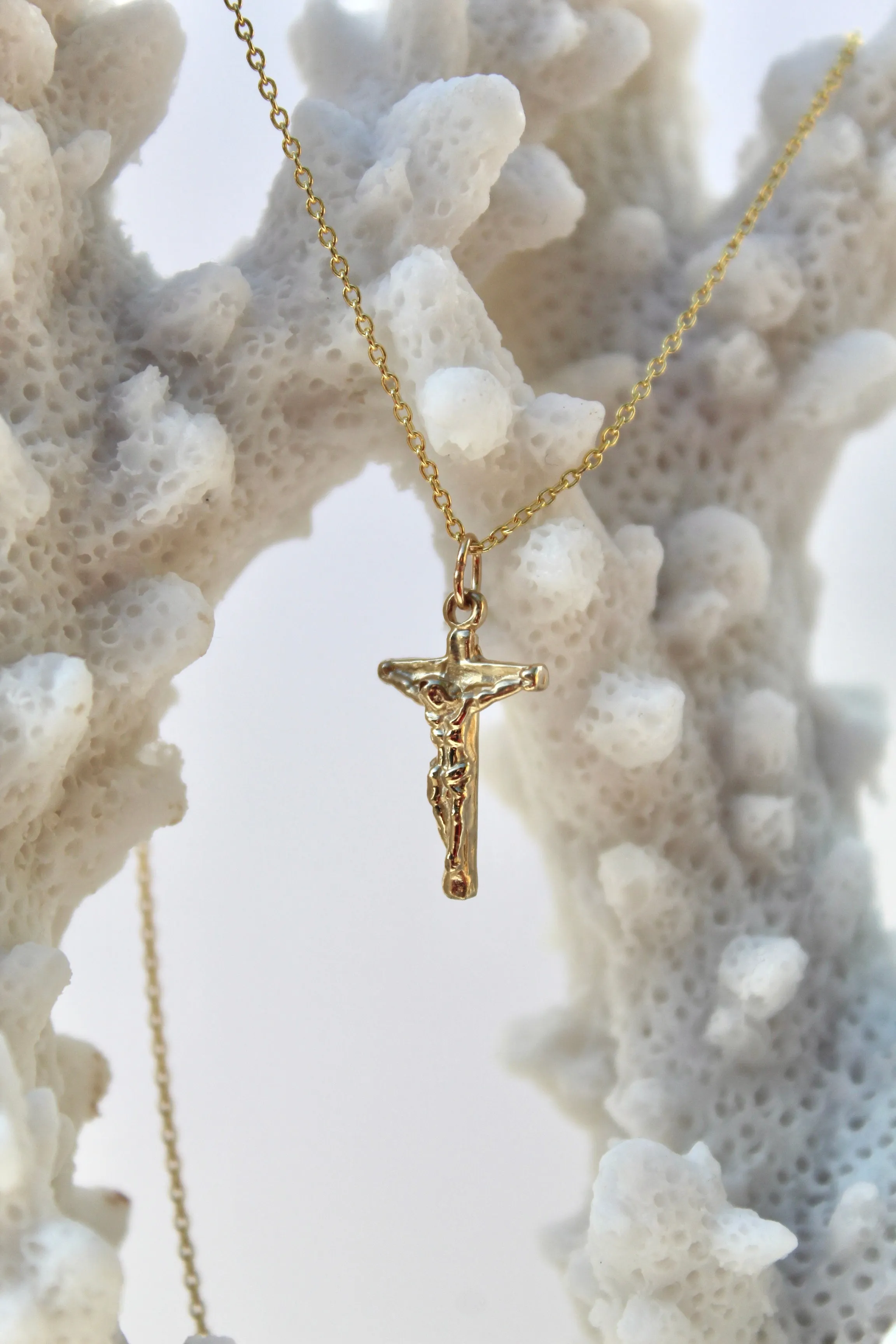 Crucifix Necklace in 14k Gold