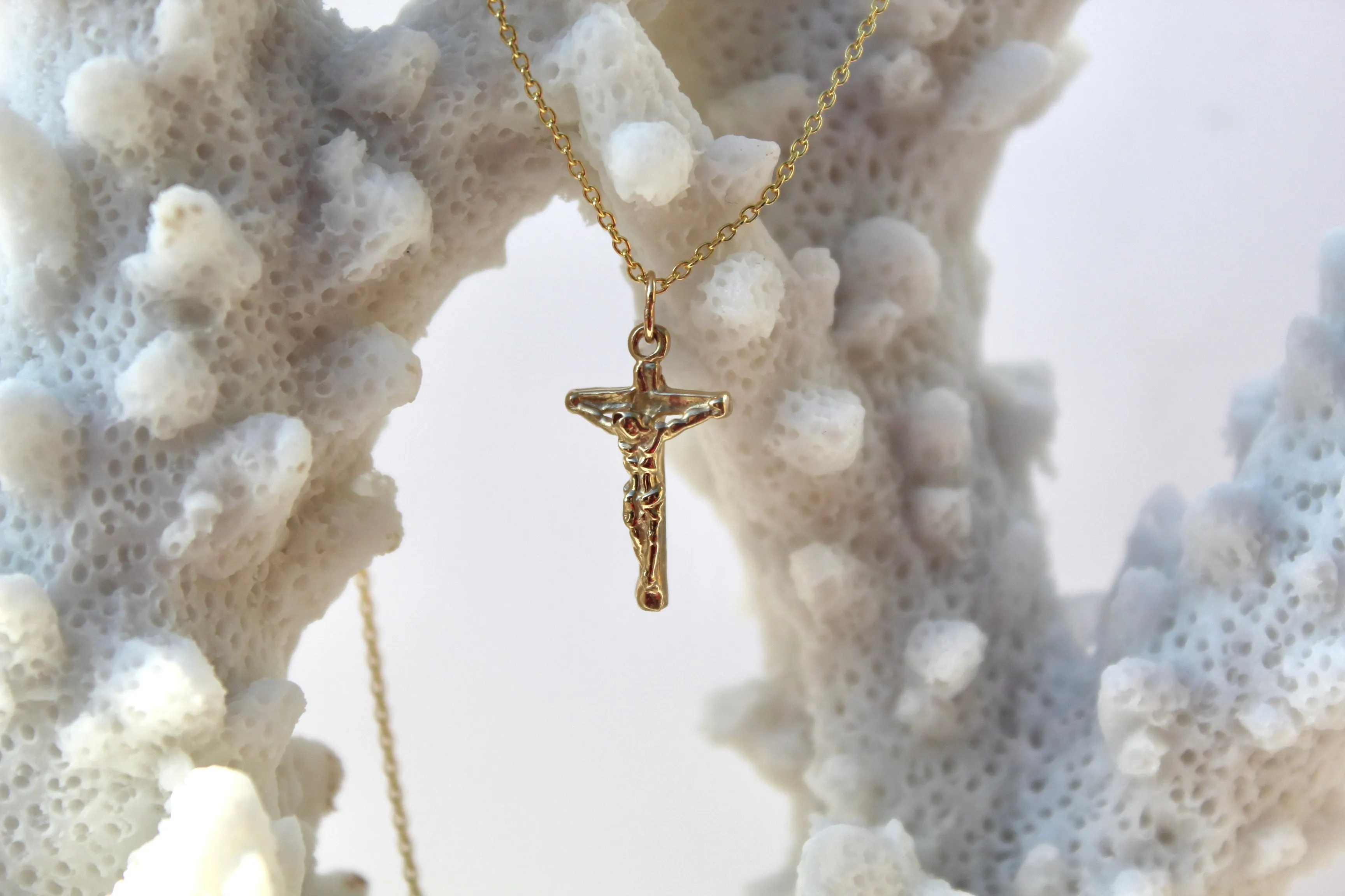 Crucifix Necklace in 14k Gold