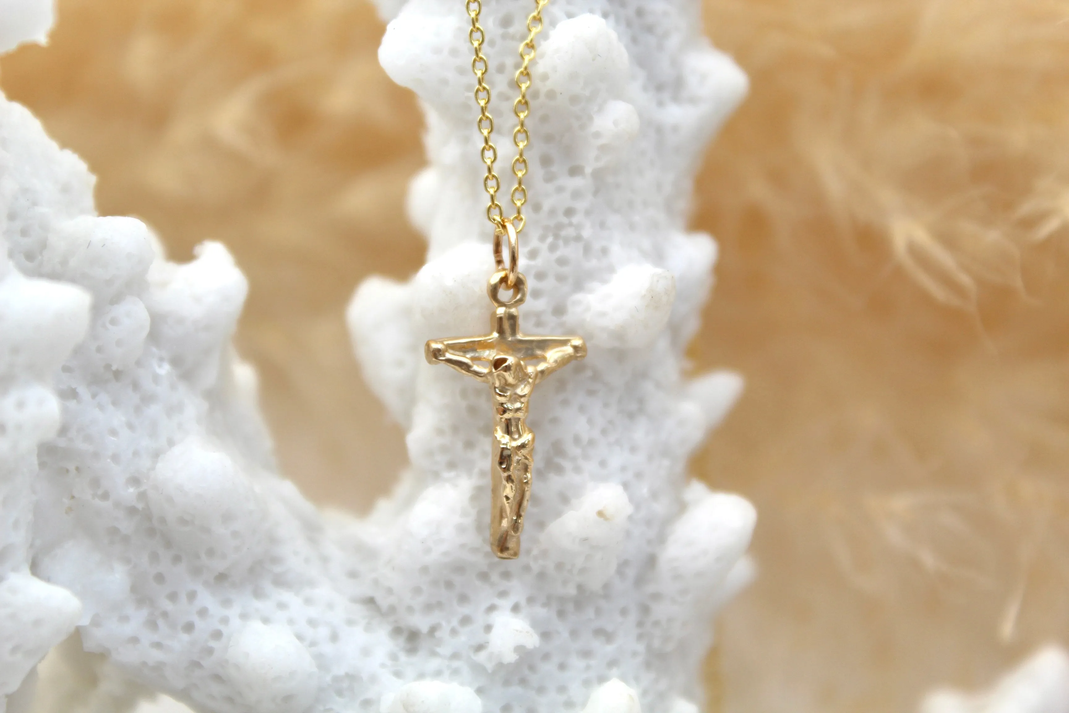 Crucifix Necklace in 14k Gold