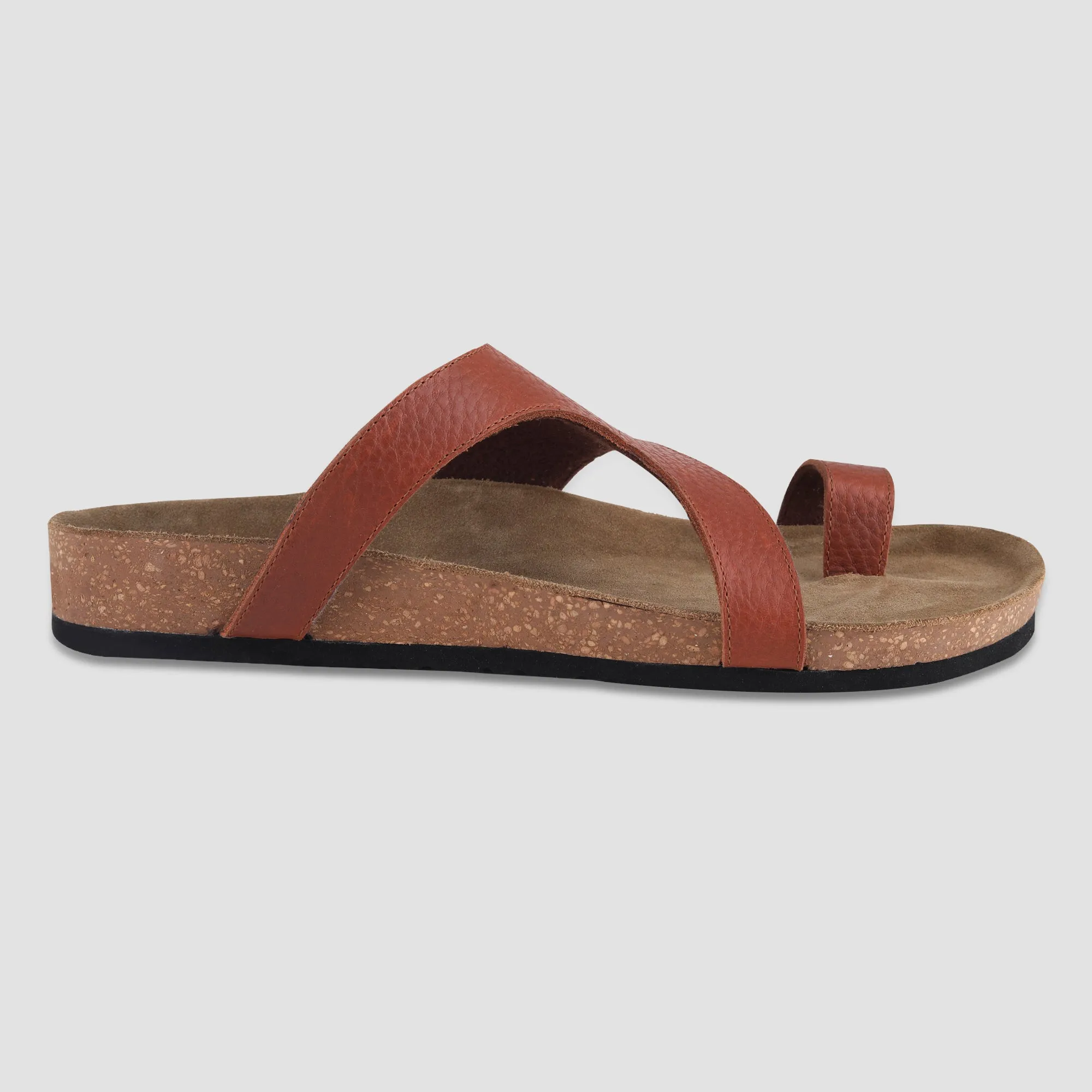 Ezok Tan Leather Sandal For Men