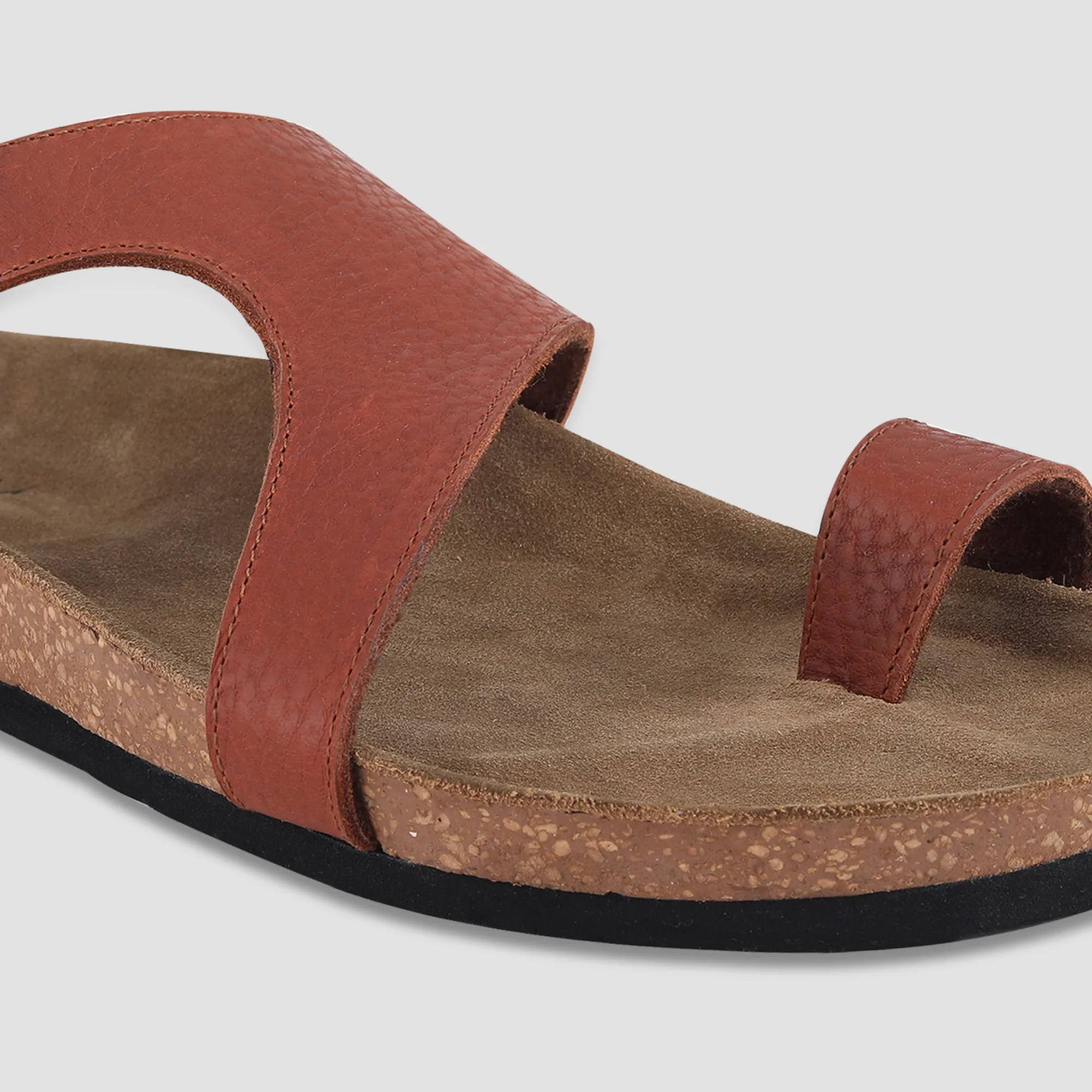 Ezok Tan Leather Sandal For Men