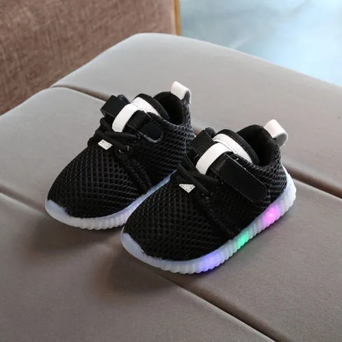 Fashion LED Baby Boys Girl Shoes Kids Light Up Luminous Trainers Sport Sneakers