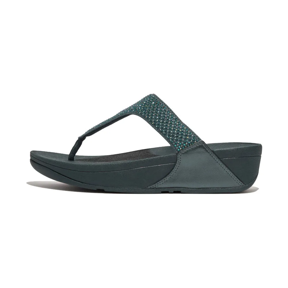 FitFlop Lulu Crystal Embellished Sandals - Steel Blue