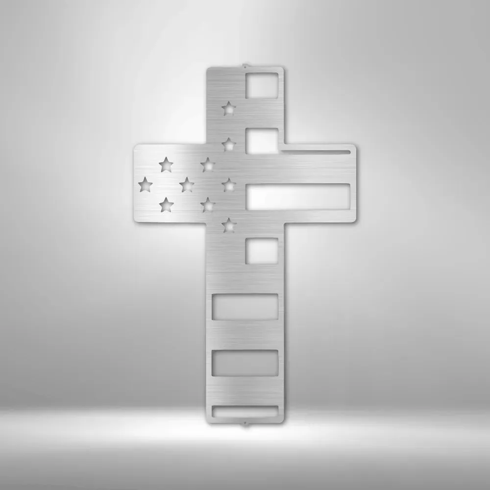 Flag Cross - Steel Sign