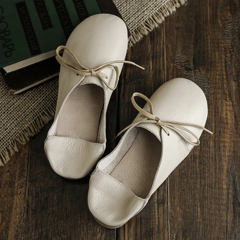 Flat Round Head Soft Bottom Casual Shoes White