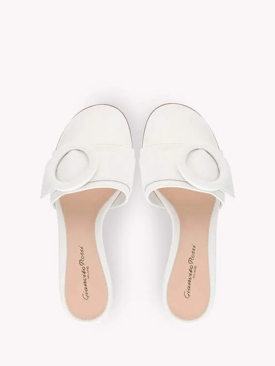 G15630 Leather buckle flat slide sandals