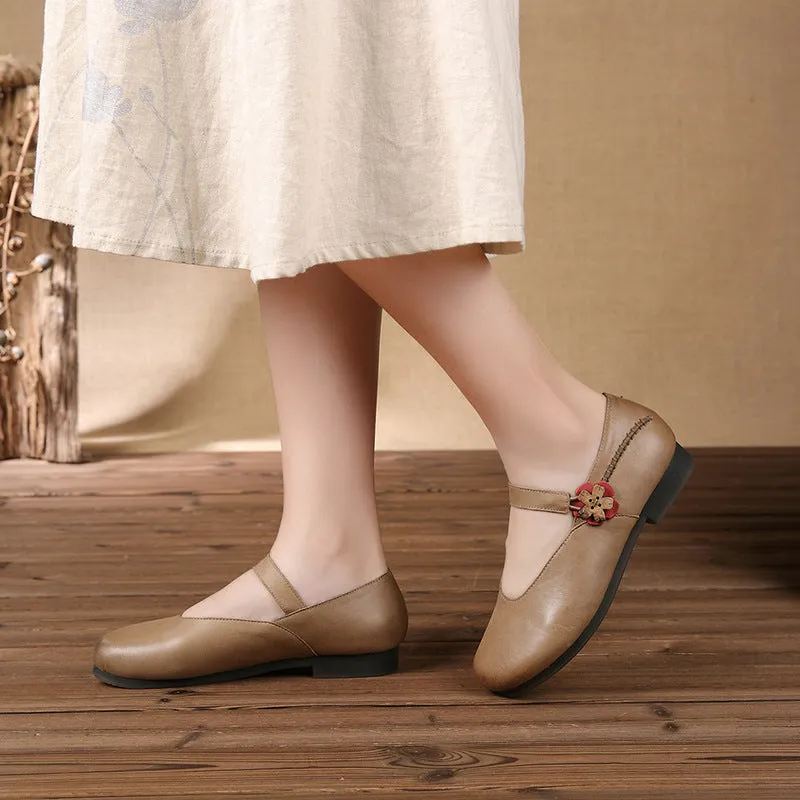 Handmade Cow Tendon Casual Retro Flats | Gift Shoes