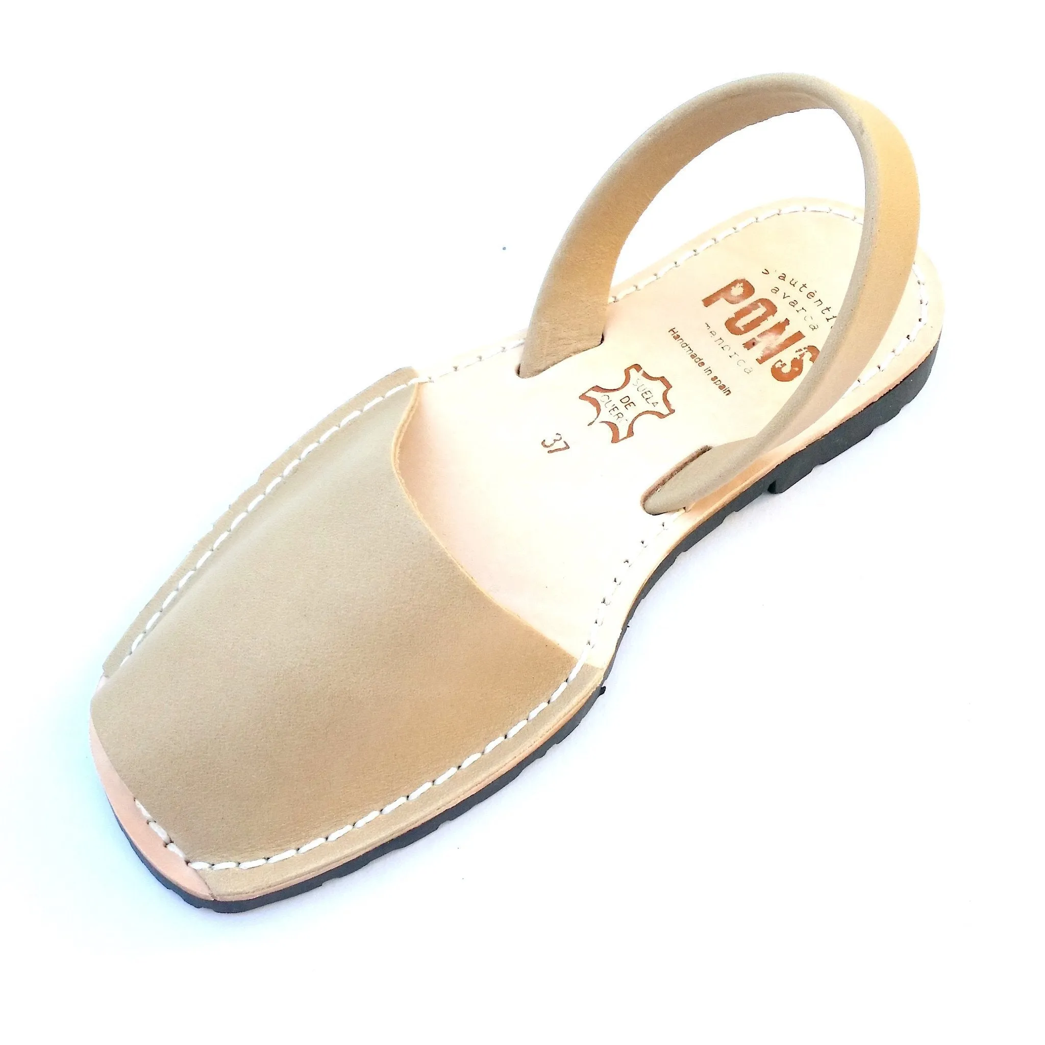 Leather Avarca Sandals LIGHT TAN - PONS