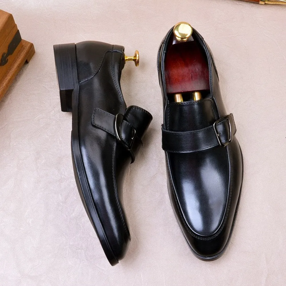 Men Black Monk Strap Shoes