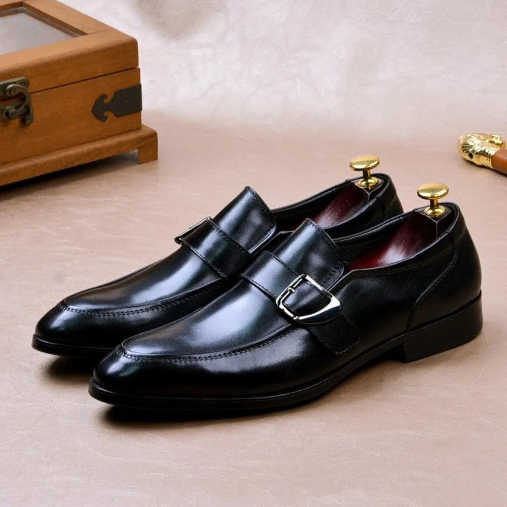 Men Black Monk Strap Shoes