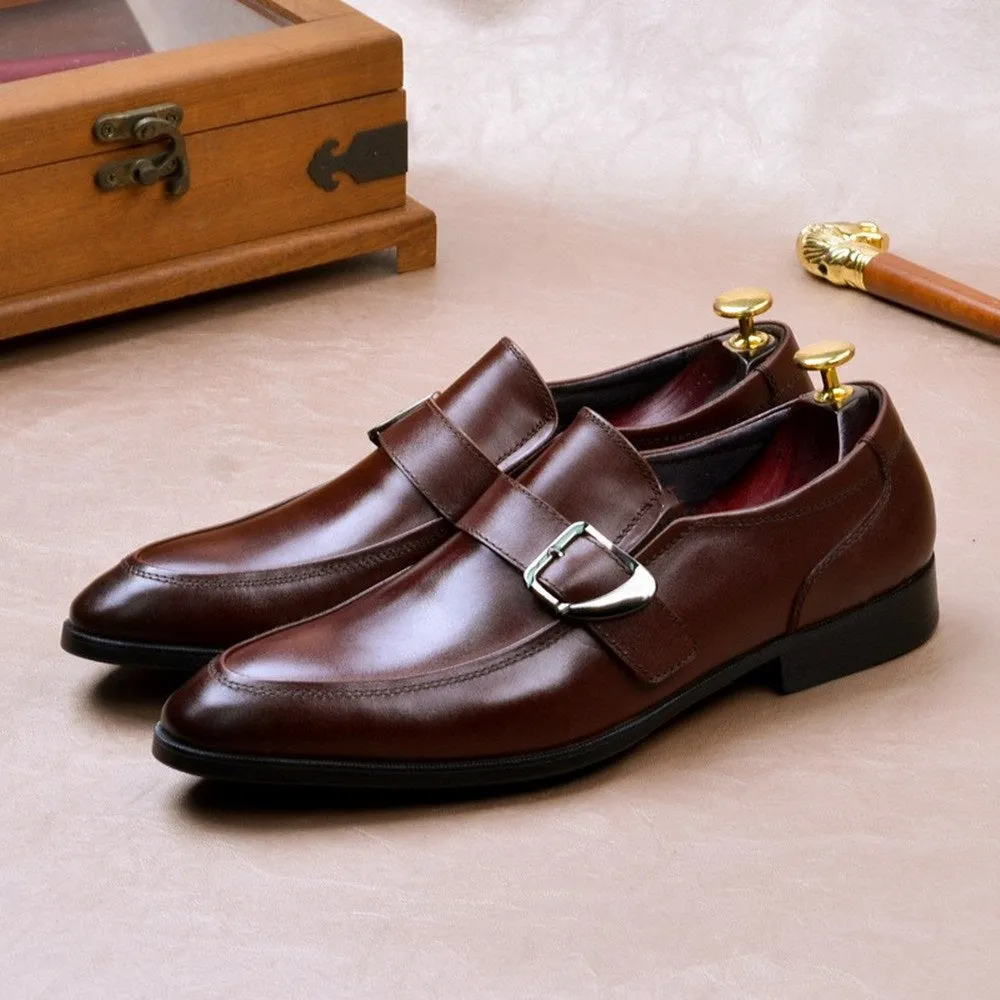 Men Black Monk Strap Shoes