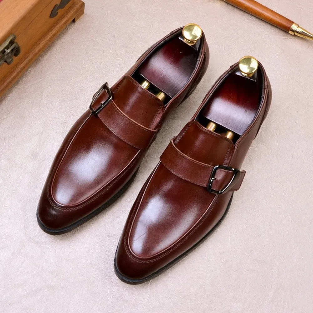 Men Black Monk Strap Shoes