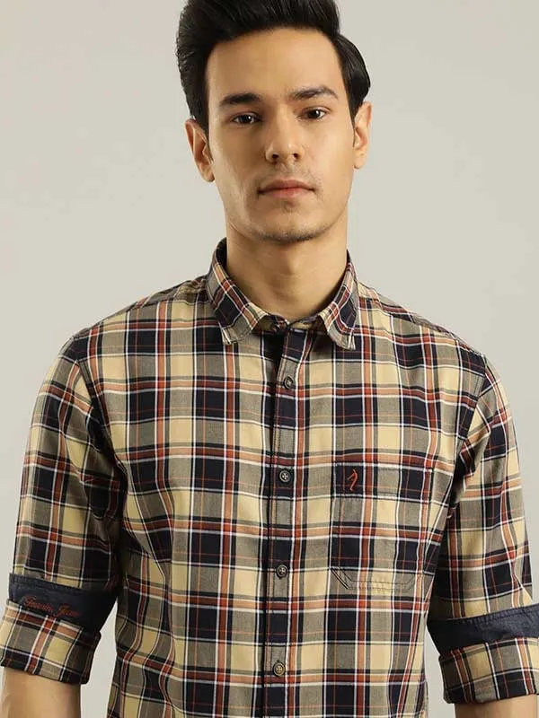 Men Checked Full Sleeve Cotton Blend Shirt