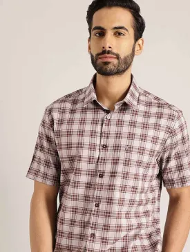 Men Checked Half Sleeve Cotton Shirt