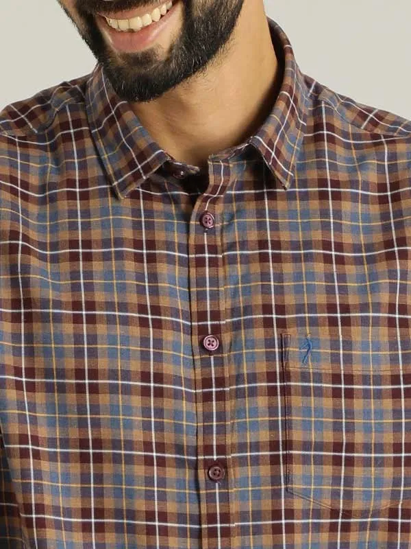 Men Checked Half Sleeve Cotton Shirt