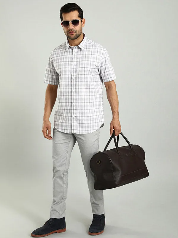 Men Checked Half Sleeve Cotton Shirt