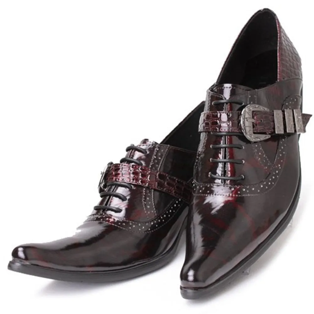 Men Pointed Monk Strap Oxford Shoes