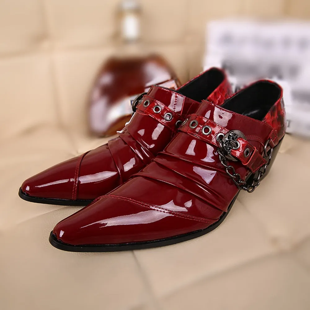 Men Pointed Monk Strap Oxford Shoes