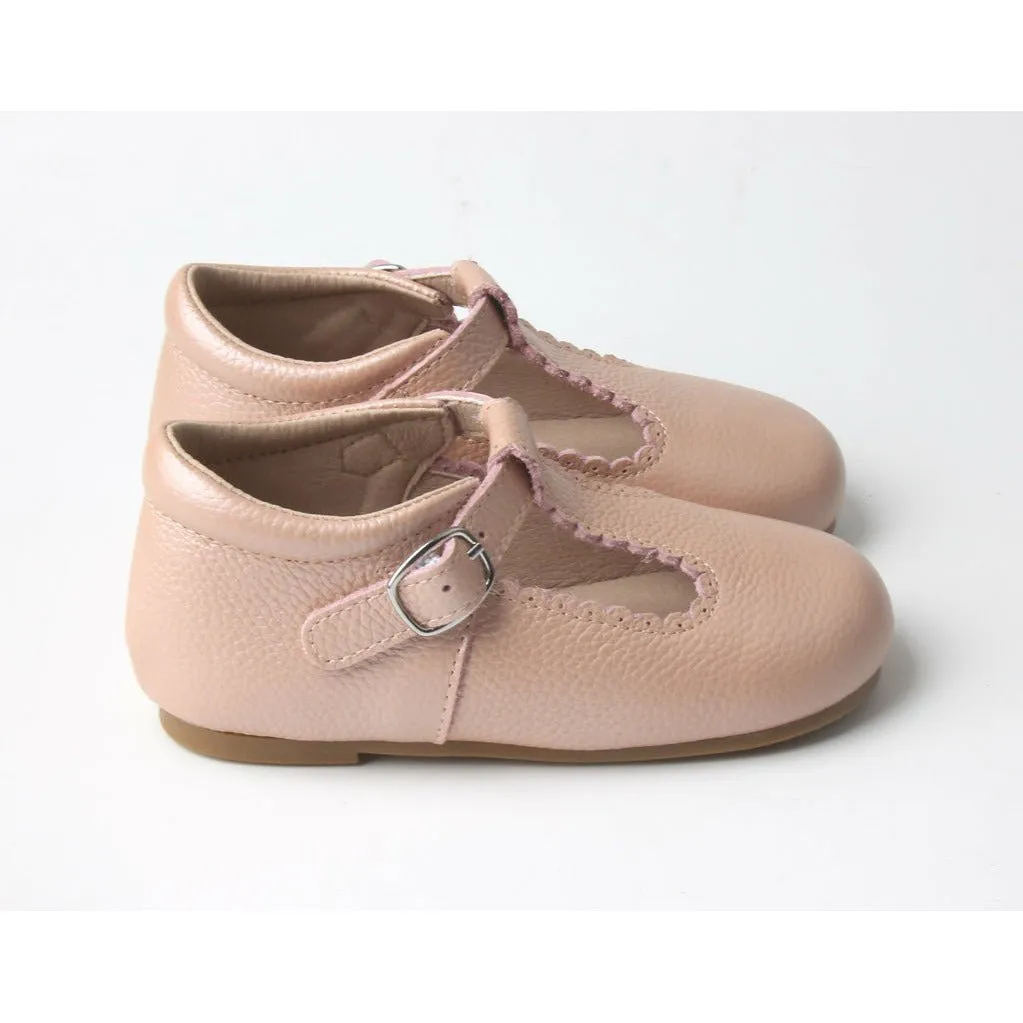 METALLIC PINK T-BAR SHOES