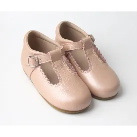 METALLIC PINK T-BAR SHOES