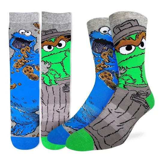 "Oscar and Cookie Monster" Crew Socks by Good Luck Sock