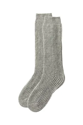 Ribbed Cashmere Bed Socks