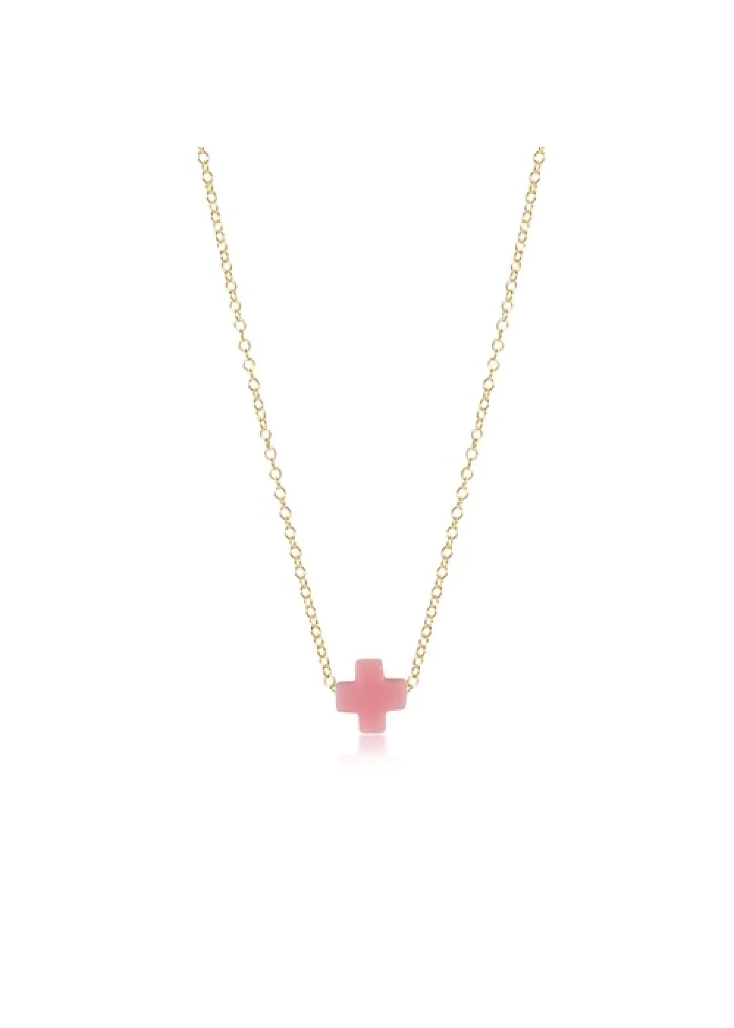 SIGNATURE CROSS NECKLACE - PINK