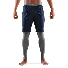 SKINS SERIES-5 MEN'S TRAVEL AND RECOVERY LONG TIGHTS BATTLESHIP