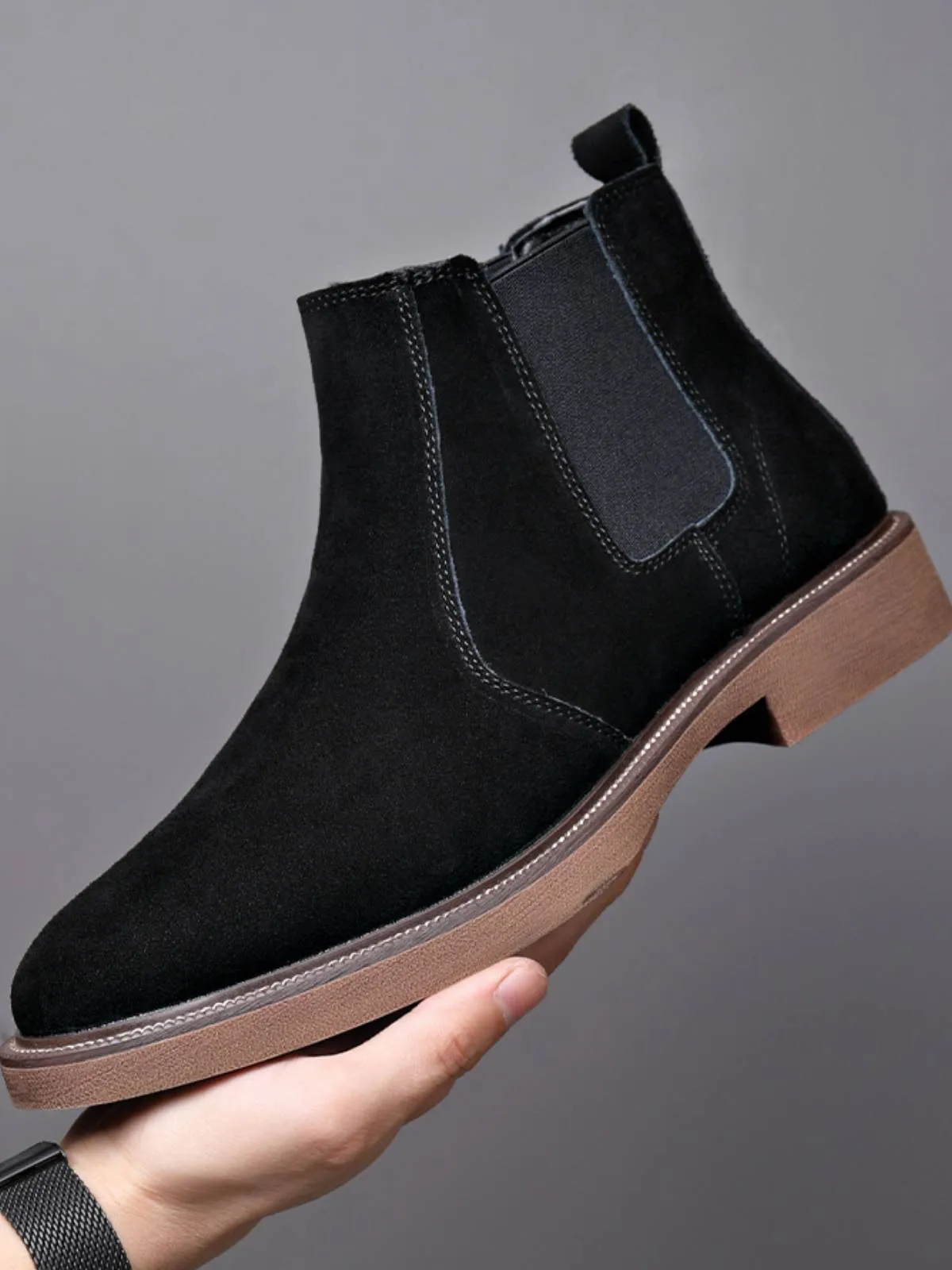 Vintage Pointed Toe Suede Chelsea Boots