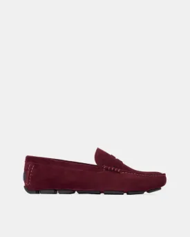 Wine Red Suede Driving Shoes